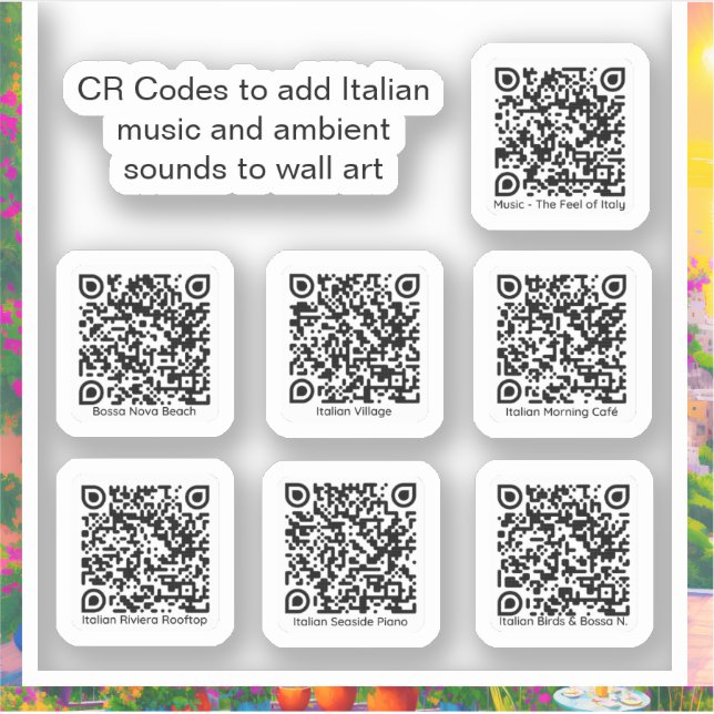 Incorporar Pegatinas de código QR de música y soni (Anverso)