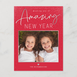 Increíble Año Moderno Feliz Año Nuevo Tarjeta Post