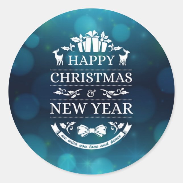 Increíble diseño de adhesivo de Año Nuevo Feliz (Anverso)