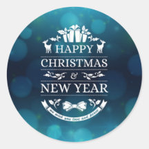 Increíble diseño de adhesivo de Año Nuevo Feliz