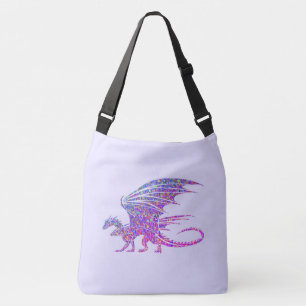 Increíble Dragón Mosaico Acento Púrpura Bolsa Tote