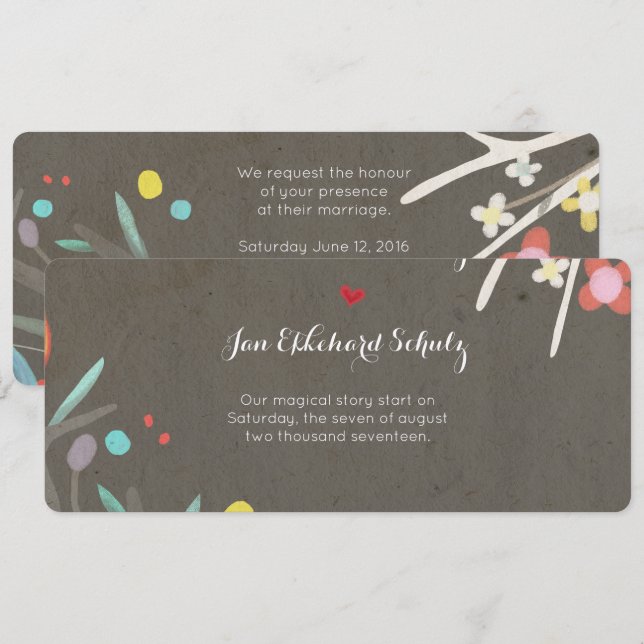Increíble invitación de boda  Rupydetequila (Anverso / Reverso)