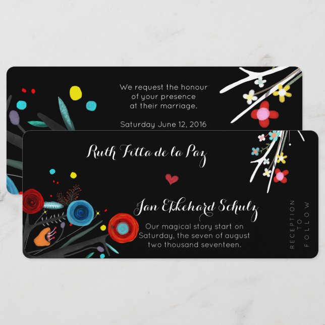 Increíble invitación de boda  Rupydetequila (Anverso / Reverso)