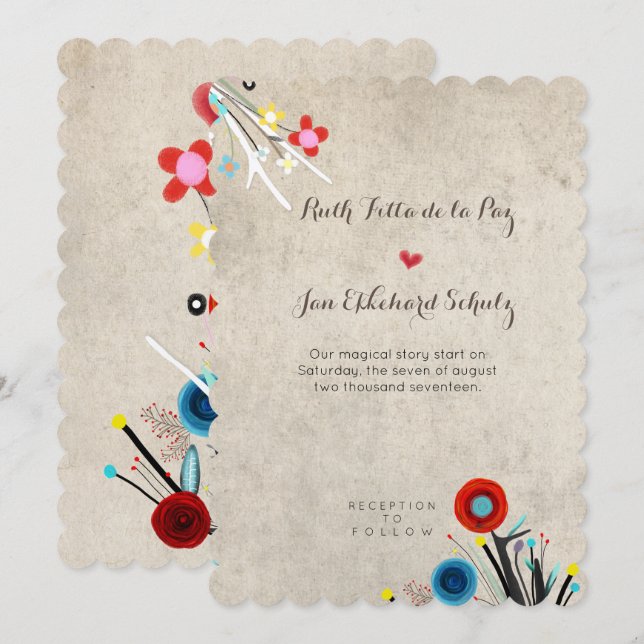 Increíble Invitación de Boda Scalloped Rupydetequi (Anverso / Reverso)