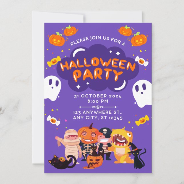 Increíble invitación para una fiesta de Halloween (Anverso)