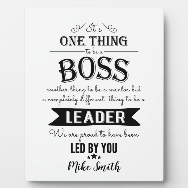 Increíble jefe gracias placa (Frente)