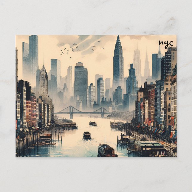 increíble mapa de compra nyc tarjetas postales de  (Anverso)