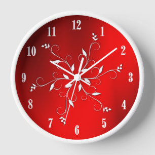Increíble números rojos blancos acentúan reloj 