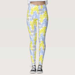 Increíble patrón de rueda circular en leggings de
