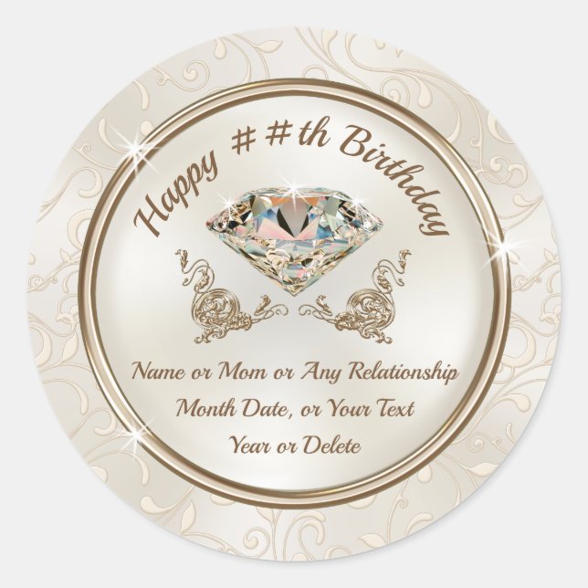 Increíble, Pegatinas de cumpleaños para mujeres (Anverso)