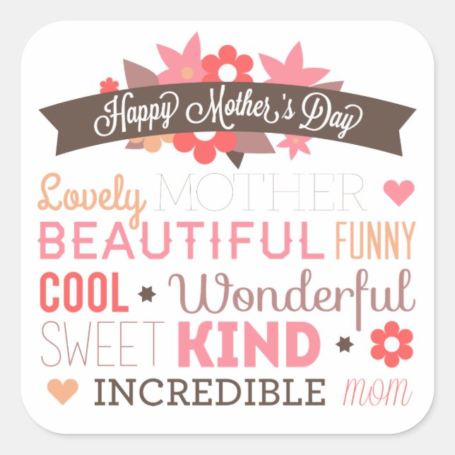 Increíble sello de Pegatina de mamá feliz día de l (Anverso)