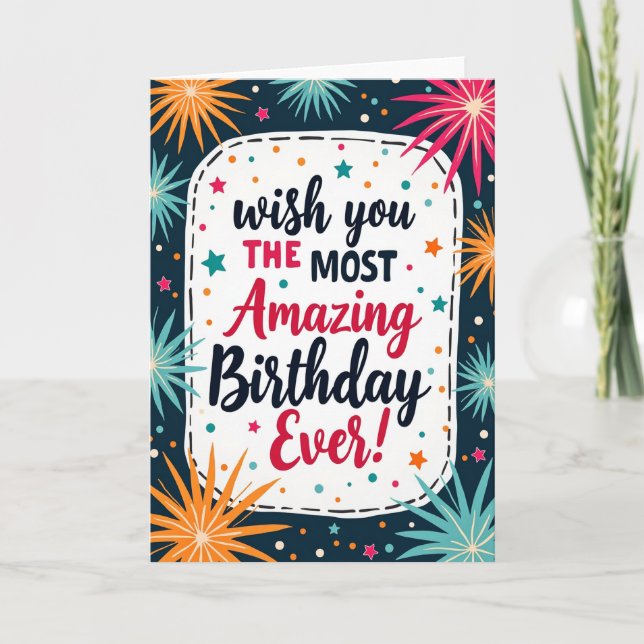 Increíble tarjeta de cumpleaños con explosión de e (Anverso)