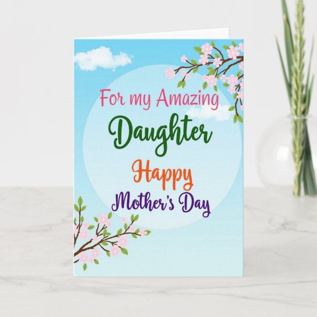 Increíble Tarjeta de Primavera para Hija (Anverso)