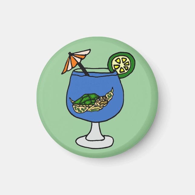 Increíble tortuga marina en el imán Margarita (Frente)