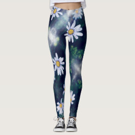 Increíbles Flores Azules Amarillas Leggings