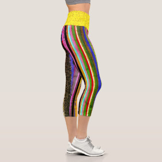 Increíbles leggings Capri de cintura amarilla arco