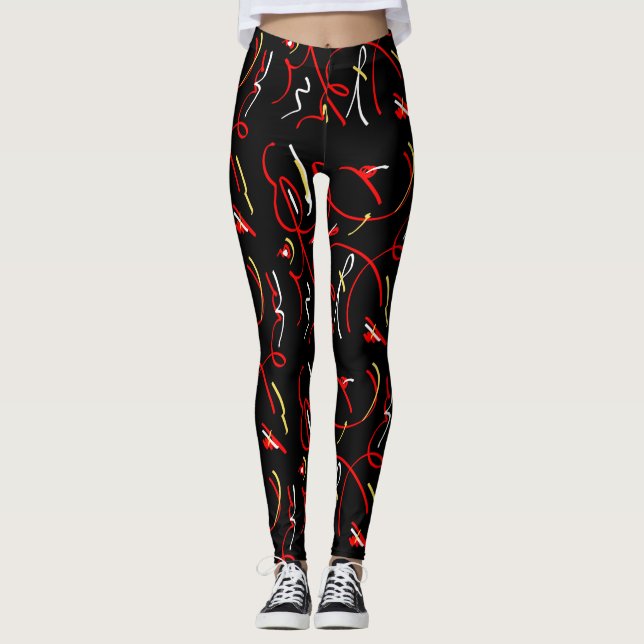 Increíbles Leggings de Estampado Abstracto de Llam (Anverso)
