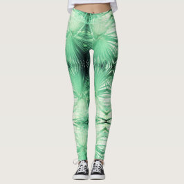 Increíbles Leggings de Hoja de Palma Verde Pálido