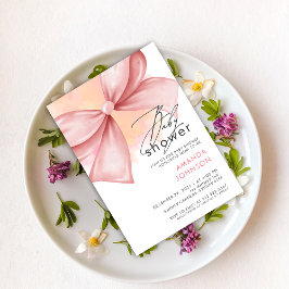 Incursión rosa Invitación moderna a Baby Shower