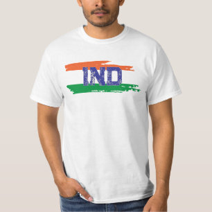 Ind Patriot T-Shirt, Camisa de la Bandera India, O