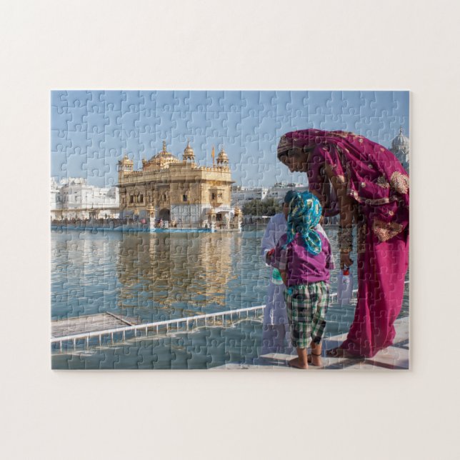 India Amritsar Templo Dorado. Rompecabezas (Horizontal)