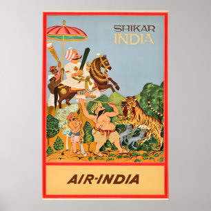 India - Shikar - Impresiones de carteles de viaje