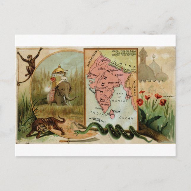 India, tarjeta de cosecha 1889 (Anverso)