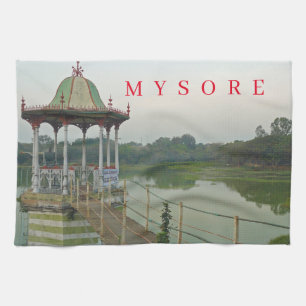India Toalla de té con vistas al lago Mysore
