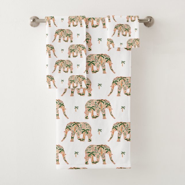 Indian Floral Paisley Ornate Elephants (In situ)