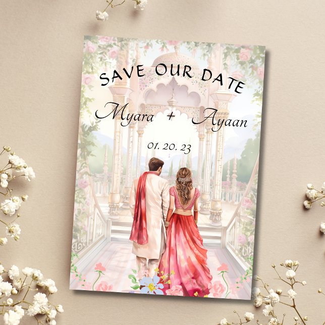 Indian Save the date template Tarjeta boda india (Subido por el creador)