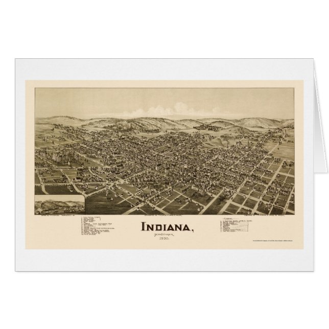 Indiana, mapa panorámico del PA - 1900 (Anverso (Horizontal))