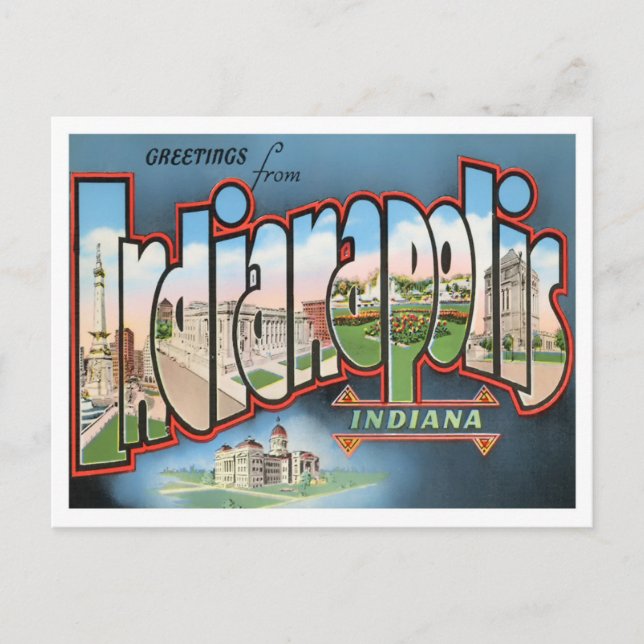 Indianápolis, tarjeta postal de las grandes letras (Anverso)