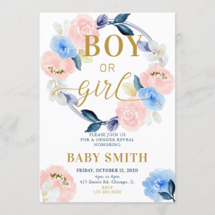 Indicación de género Invitación del niño o Chica