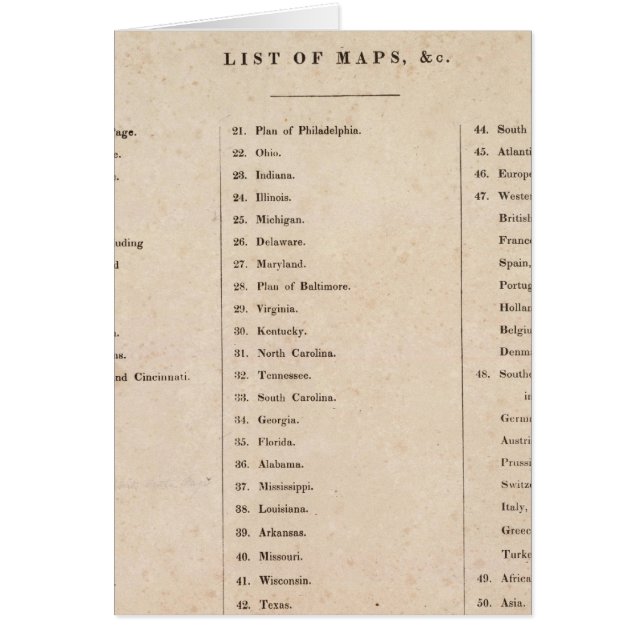 Índice del Atlas General del Mundo (Frente)