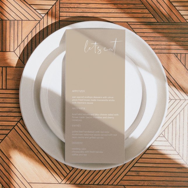 INDIE Bohemian Earth Taupe Boda Menú (Subido por el creador)