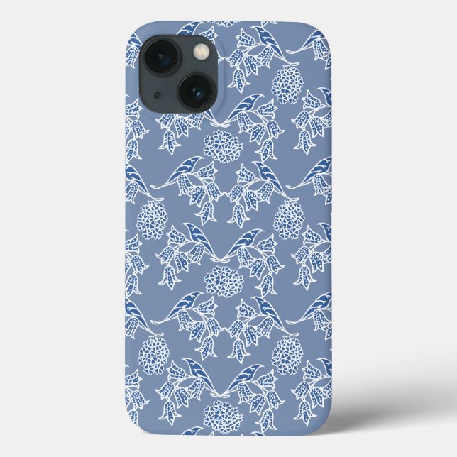 Indigo Azul Étnico Floral Samsung Nota 4 Funda (Reverso)