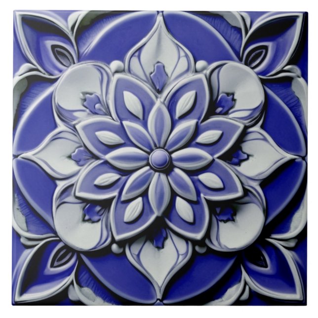 Indigo Azulejo Azul Portugués Flor De Socorro (Frente)