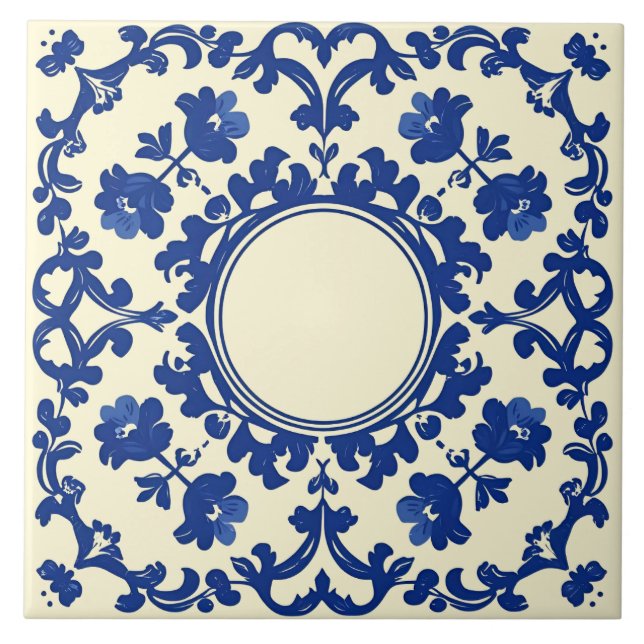 Indigo Azulejo Azul Portugués Lisboa Botánico (Frente)