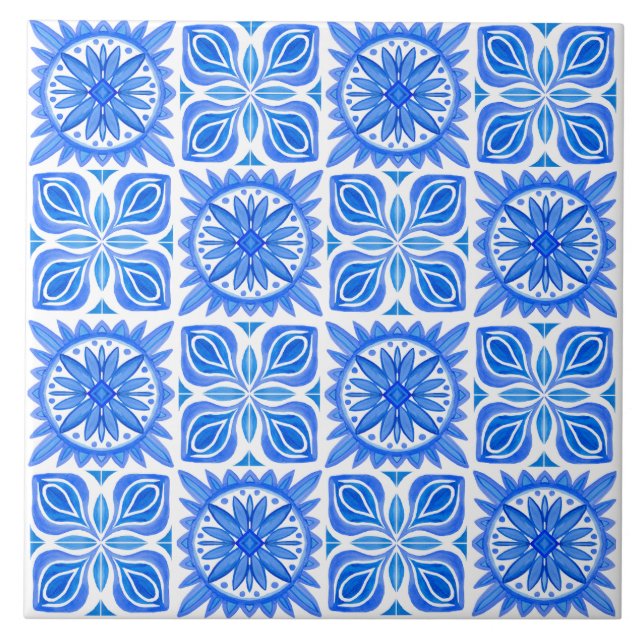 Indigo Azulejo azul portugués Lisboa decorativo (Frente)