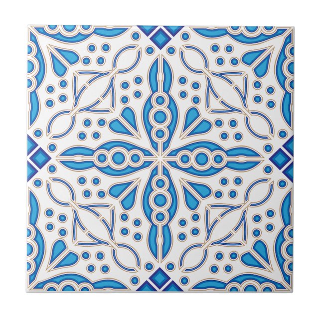 Indigo Azulejo azul portugués Lisboa decorativo (Frente)