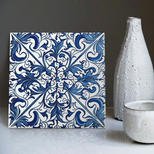 Indigo Azulejo Azul Portugués Lisboa Decorativo C