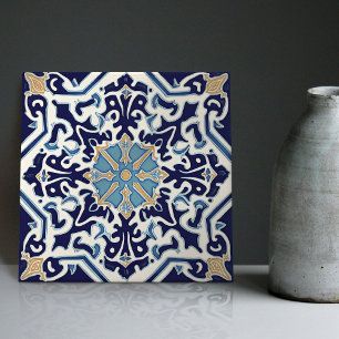 Indigo Azulejo Azul Portugués Lisboa Decorativo C
