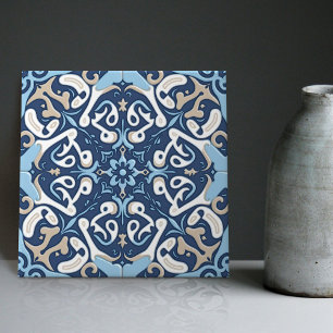 Indigo Azulejo Azul Portugués Lisboa Decorativo C