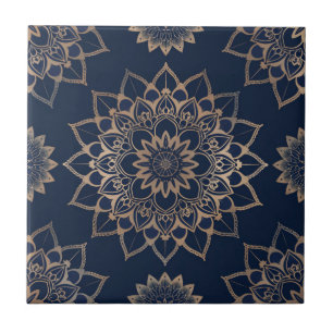 Indigo Azulejo Azul Portugués Mandala Decorativo