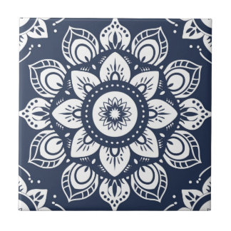 Indigo Azulejo Azul Portugués Mandala Decorativo