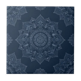 Indigo Azulejo Azul Portugués Mandala Decorativo
