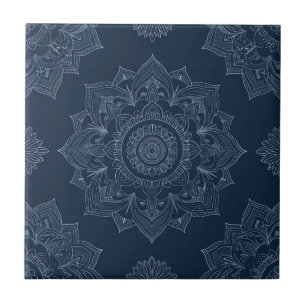 Indigo Azulejo Azul Portugués Mandala Decorativo