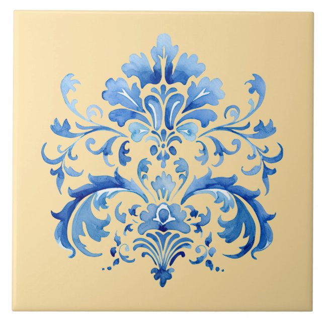 Indigo Azulejo Blue Portuguese Lisbon Botanical (Frente)