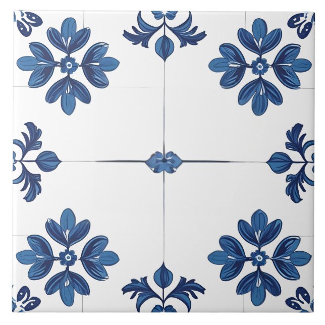 Indigo Azulejo Blue Portuguese Lisbon Decorative (Frente)