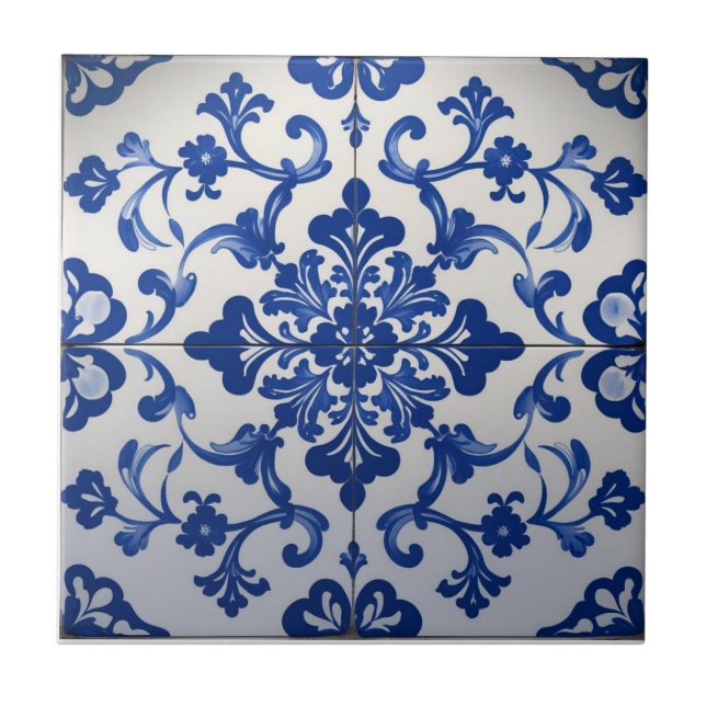 Indigo Azulejo Blue Portuguese Lisbon Talavera  (Frente)